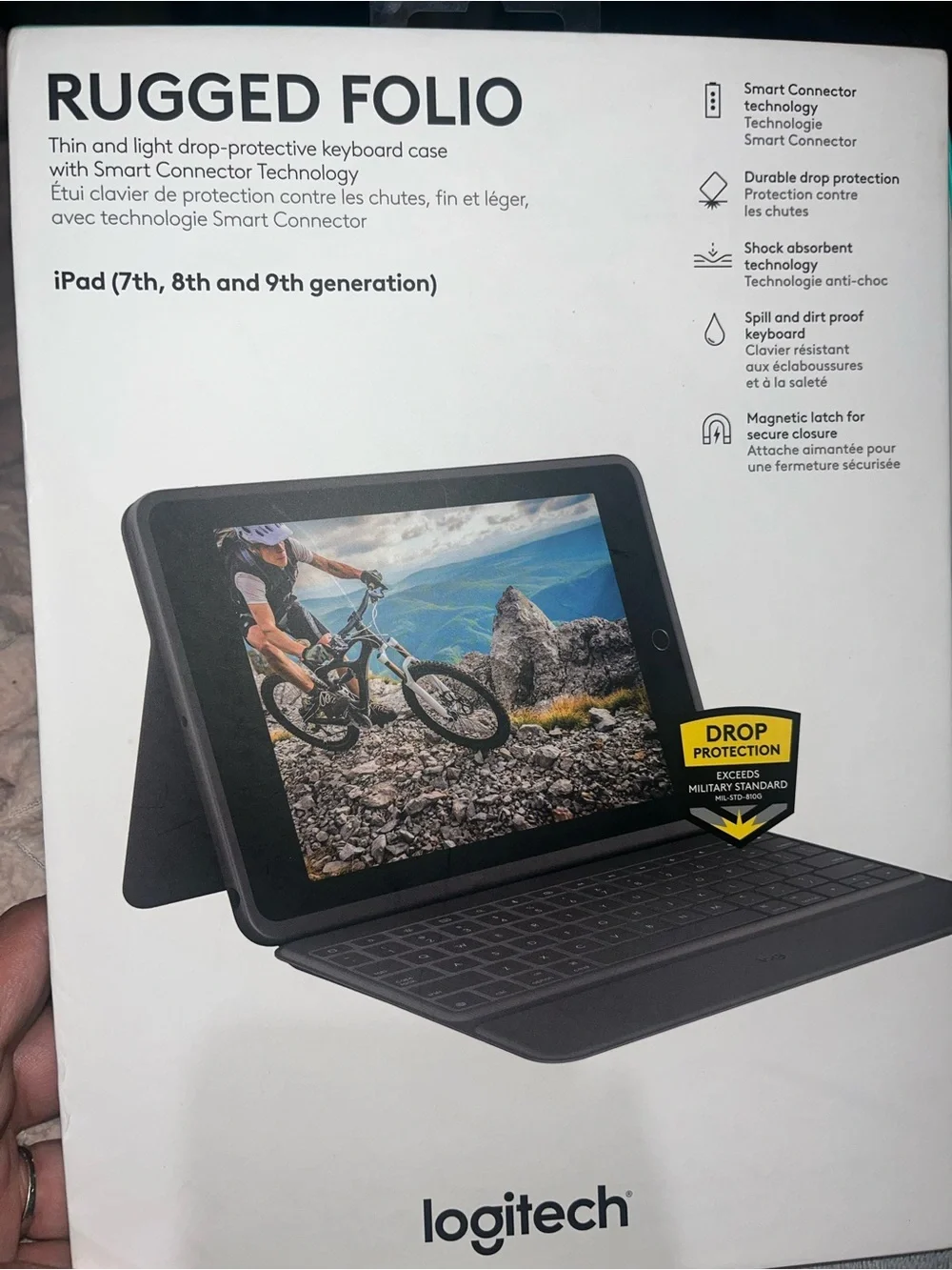 Logitech Rugged Folio Keyboard Case in Black and Gray